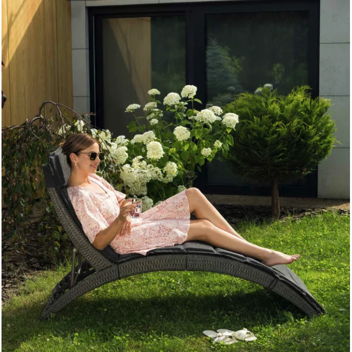 Садовый шезлонг Di Volio Ciampino черный/графитовый