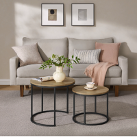 Комплект журнальных столиков Leobert Oreo круглые сонома