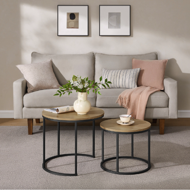 Комплект журнальных столиков Leobert Oreo круглые сонома