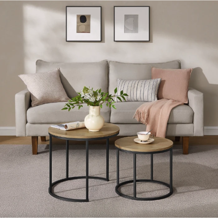 Комплект журнальных столиков Leobert Oreo круглые сонома