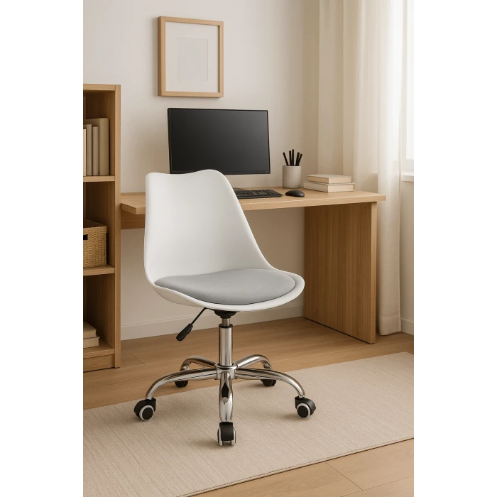 Офісне крісло Leobert Alba біло-сірий