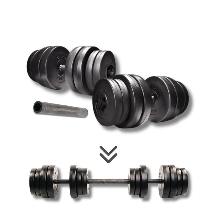 Гантелі Elitum 2х31кг + подовжувач грифа для штанги