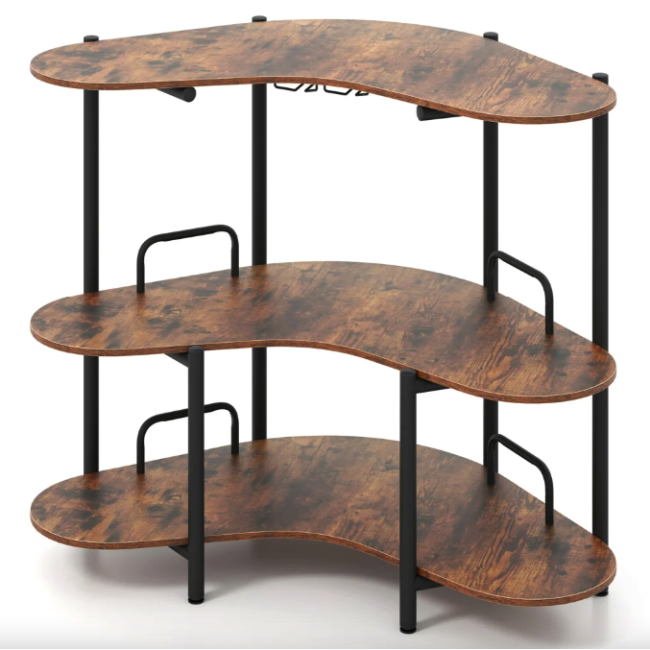 Барный стол фуршетный Costway Wise с угловым полками.