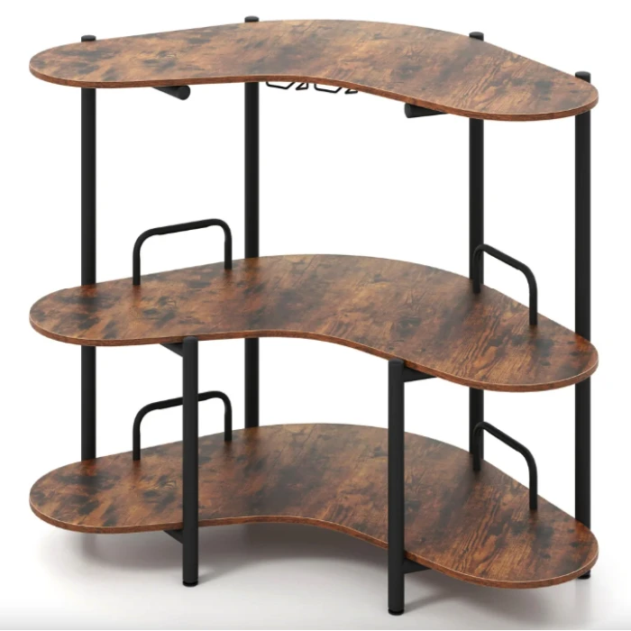 Барный стол фуршетный Costway Wise с угловым полками.