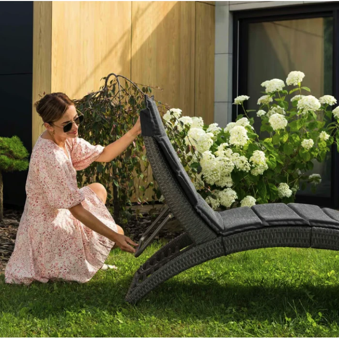 Садовый шезлонг Di Volio Ciampino черный/графитовый