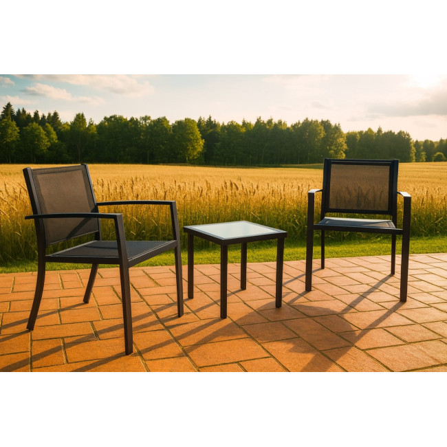 Комплект садових меблів Chomik GARDEN LINE ORLANDO стіл та 2 стільці темно-сірий