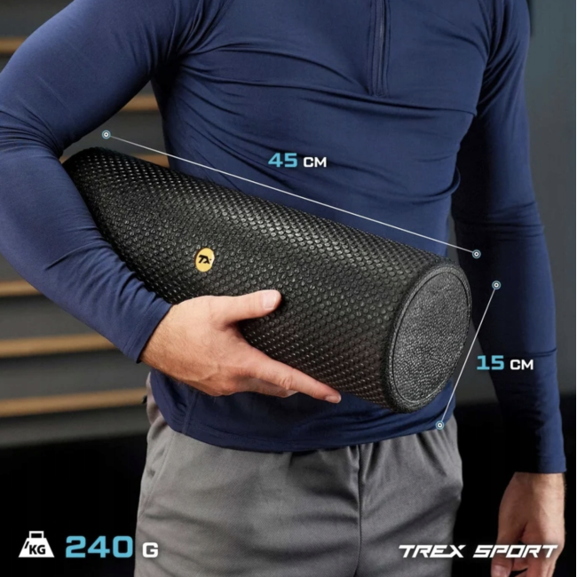Роллер массажер Trex Sport TX-045EPR EPP соты 45см черный