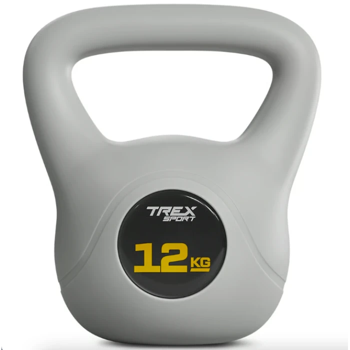 Гиря вінілова 12кг Trex Sport TX-012CKB сірий