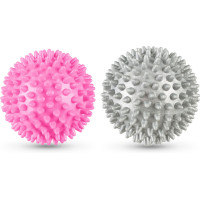 Набір масажних м'ячів Gymtek 70 мм 2 шт твердий/м'який сіро-рожевий