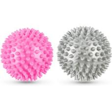 Набор массажных мячей Gymtek 70 мм 2 шт твердый/мягкий серо-розовый
