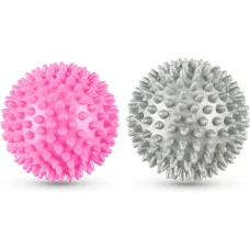 Набір масажних м'ячів Gymtek 70 мм 2 шт твердий/м'який сіро-рожевий