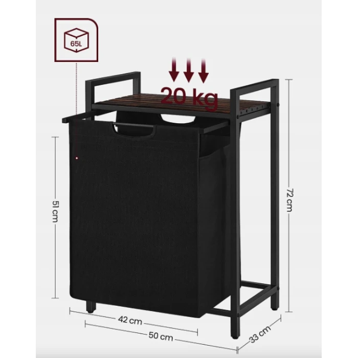 Корзина для белья Leobert Napoli 65 л в стиле Loft черный