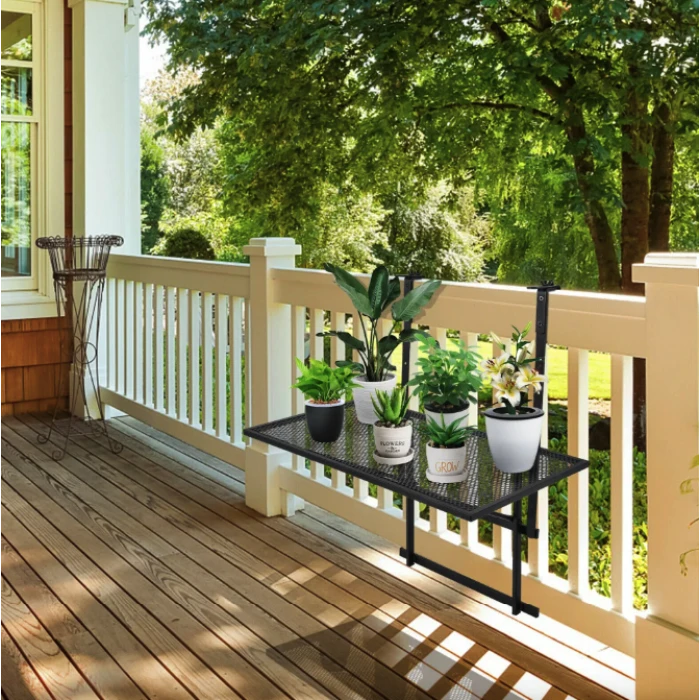 Підвісний столик Costway Mesa балконний чорний