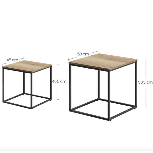 Комплект журнальных столиков Leobert Nika квадратные сонома