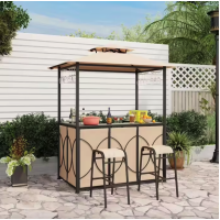 Комплект Costway Naro с грилем и 2 барными стульями бежевый.