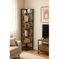 Этажерка Costway Signal угловая с металлическим каркасом в стиле Loft
