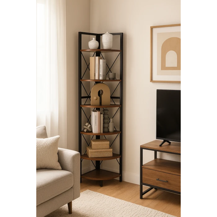 Этажерка Costway Signal угловая с металлическим каркасом в стиле Loft