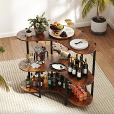 Барный стол фуршетный Costway Wise с угловым полками.