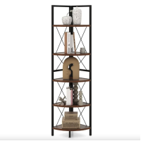 Этажерка Costway Signal угловая с металлическим каркасом в стиле Loft