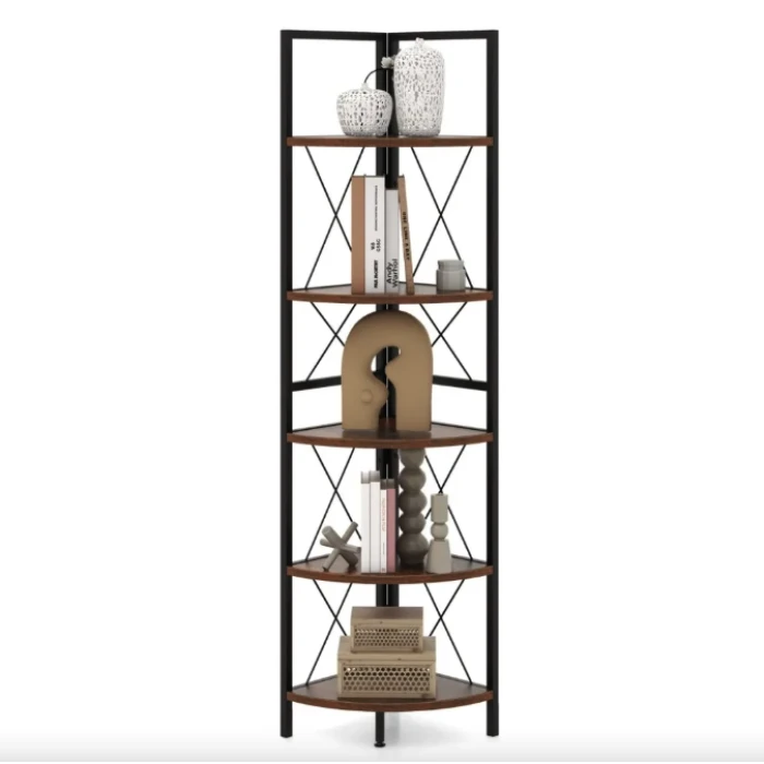 Этажерка Costway Signal угловая с металлическим каркасом в стиле Loft