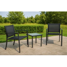 Комплект садових меблів Chomik GARDEN LINE ORLANDO стіл та 2 стільці темно-сірий