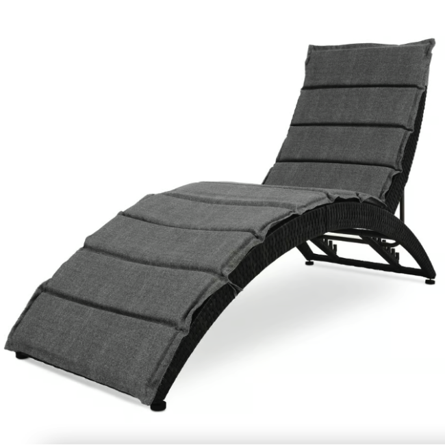 Садовый шезлонг Di Volio Ciampino черный/графитовый