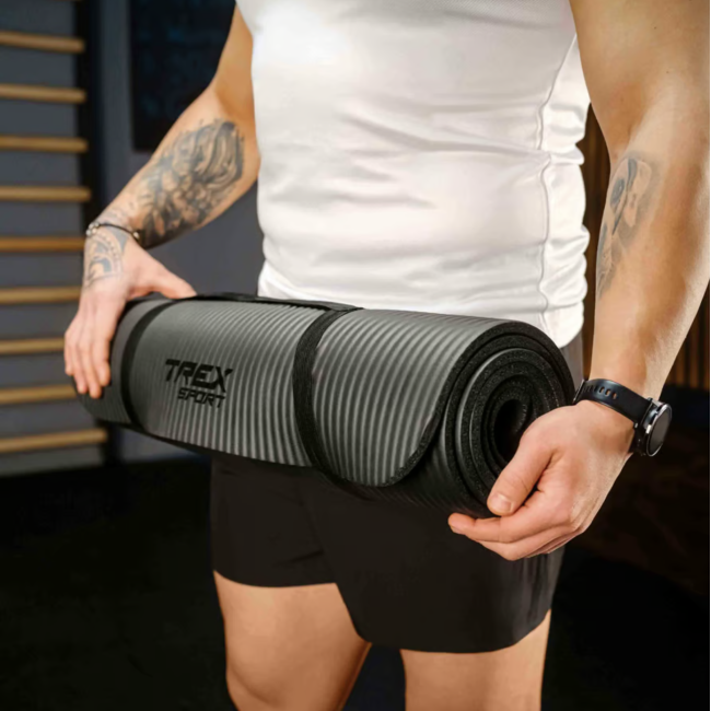 Коврик для йоги Trex Sport TX-018NGM NBR 1см 180х60 черный