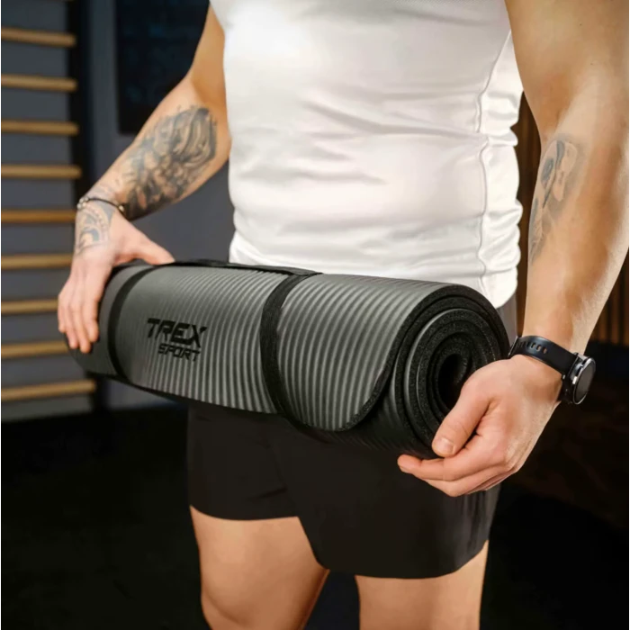 Коврик для йоги Trex Sport TX-018NGM NBR 1см 180х60 черный