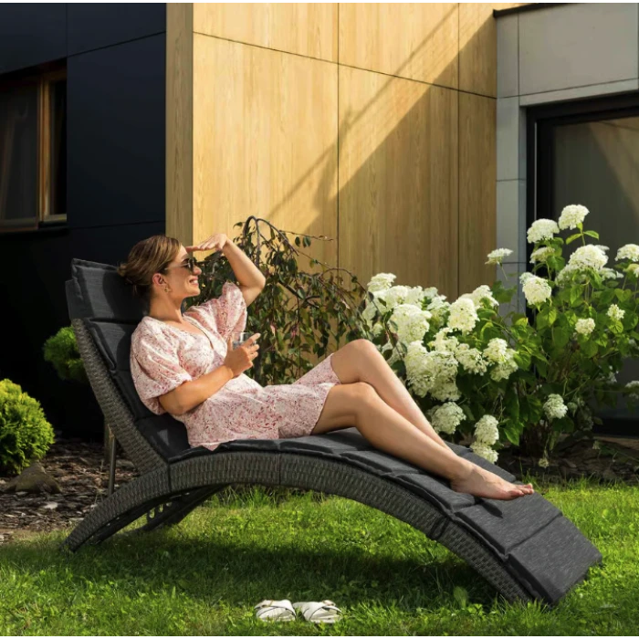 Садовый шезлонг Di Volio Ciampino черный/графитовый