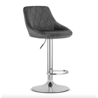 Барний стілець Leobert Kast з спинкою сірий