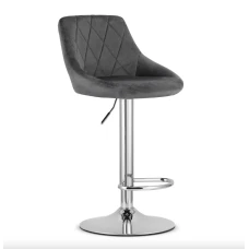Барний стілець Leobert Kast з спинкою сірий