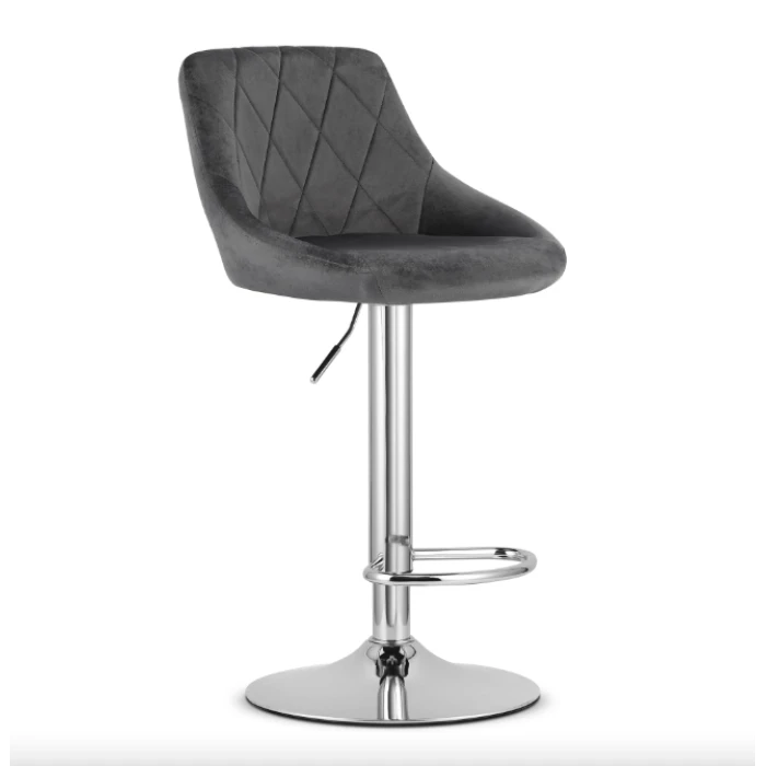 Барний стілець Leobert Kast з спинкою сірий