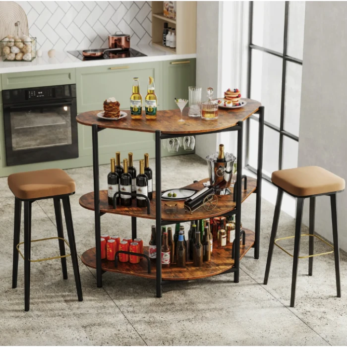 Барный стол фуршетный Costway Wise с угловым полками.