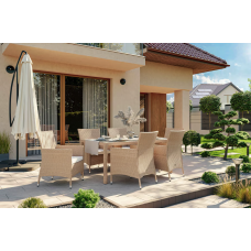 Садовая мебель Di Volio VERONA 6+1 бежево-кремовая