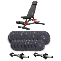 Набір Elitum Titan гантелі 2х31кг з лавою Hop-Sport HS-2090 HB