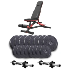 Набір Elitum Titan гантелі 2х31кг з лавою Hop-Sport HS-2090 HB