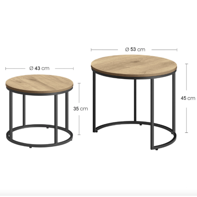 Комплект журнальных столиков Leobert Oreo круглые сонома
