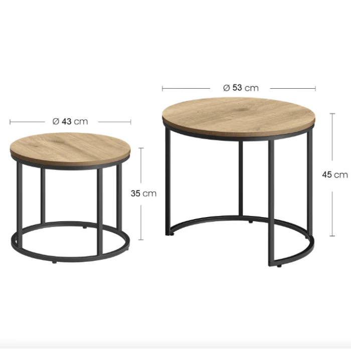 Комплект журнальных столиков Leobert Oreo круглые сонома