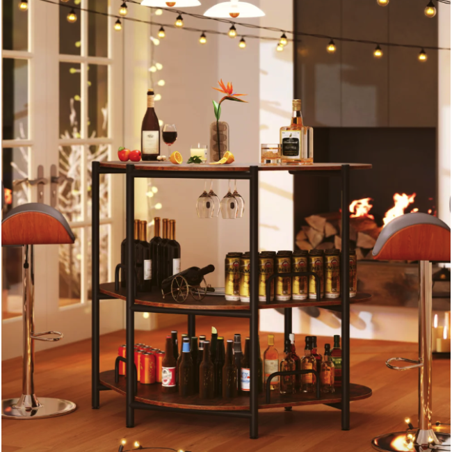 Барный стол фуршетный Costway Wise с угловым полками.