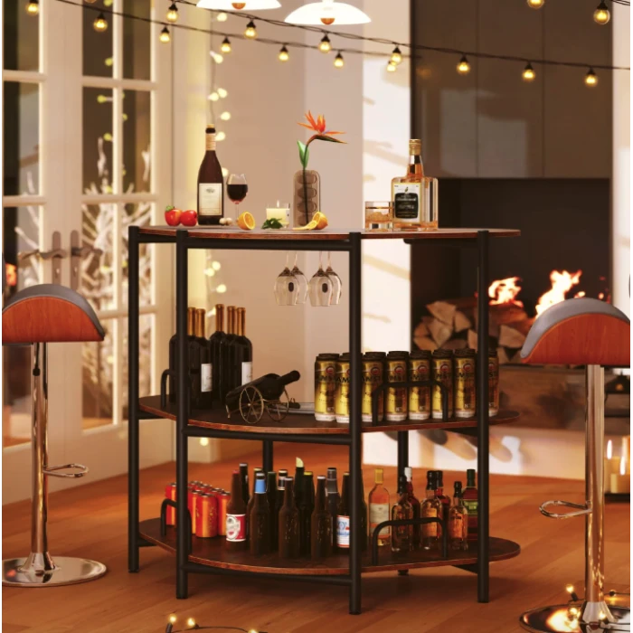 Барный стол фуршетный Costway Wise с угловым полками.