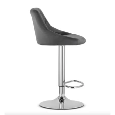 Барний стілець Leobert Kast з спинкою сірий