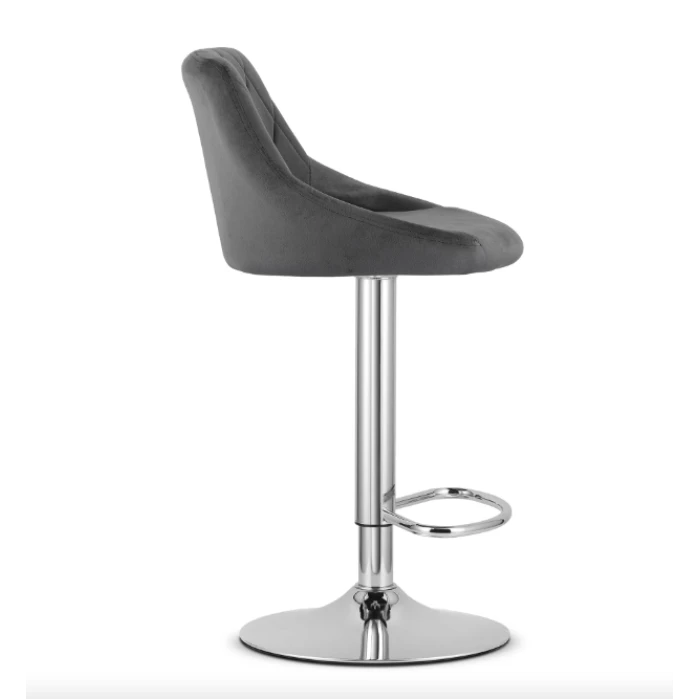 Барний стілець Leobert Kast з спинкою сірий