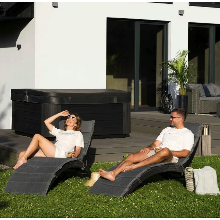 Садовый шезлонг Di Volio Ciampino черный/графитовый