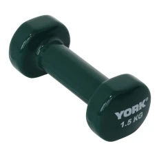 Гантелі для фітнесу вінілові круглі York Fitness 2х1,5кг зелений