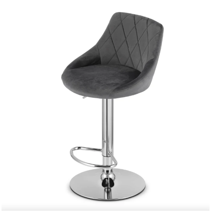 Барний стілець Leobert Kast з спинкою сірий