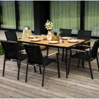 Комплект садовой мебели Di Volio Brivio 6+1 черный/бежевый