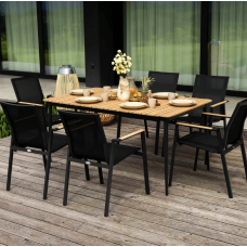 Комплект садовой мебели Di Volio Brivio 6+1 черный/бежевый