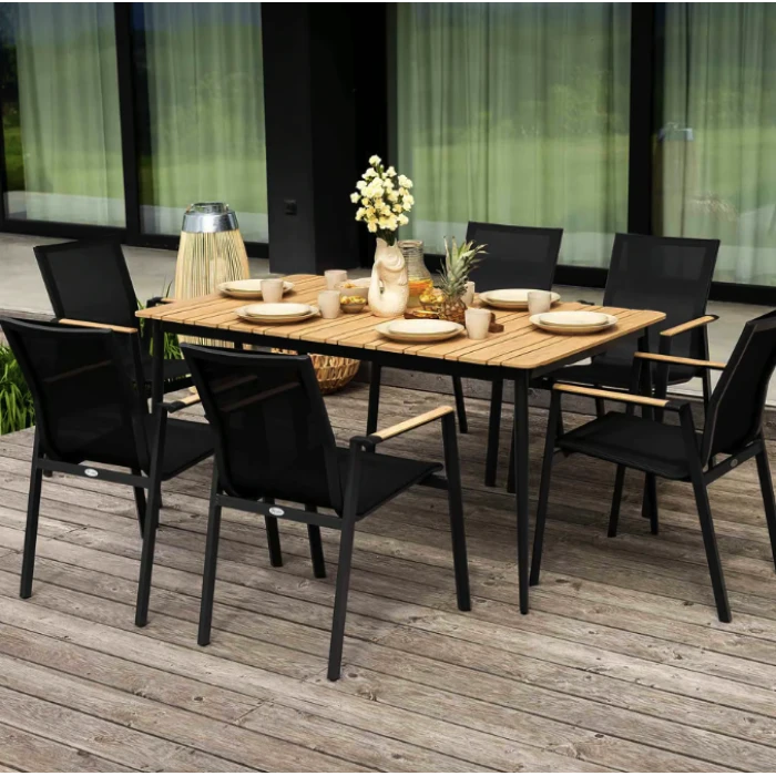 Комплект садових меблів Di Volio Brivio 6+1 чорний/бежевий