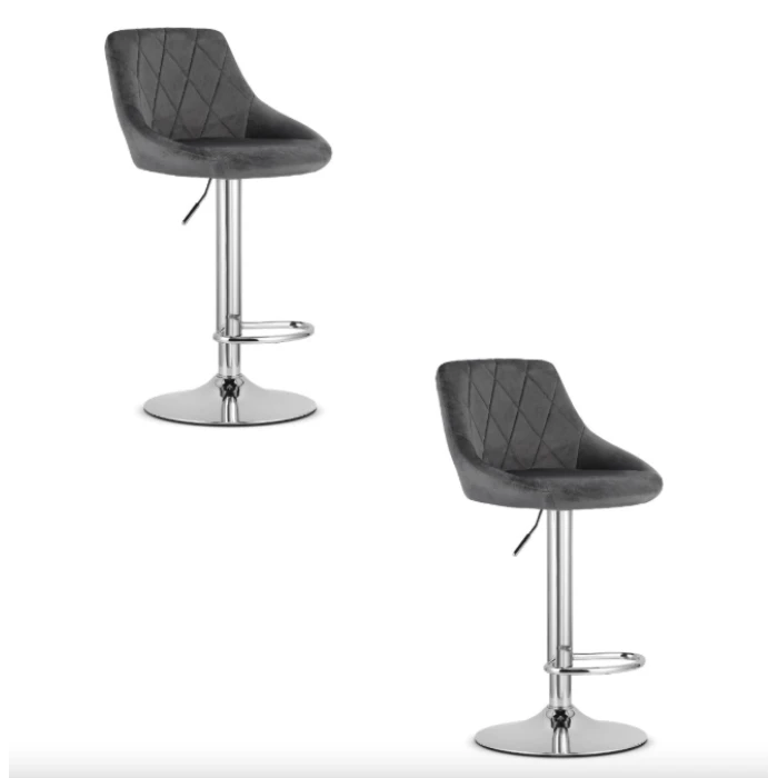 Барний стілець Leobert Kast з спинкою сірий