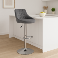 Барний стілець Leobert Kast з спинкою сірий